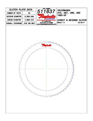 Steel Plates Raybestos Powertrain 511837