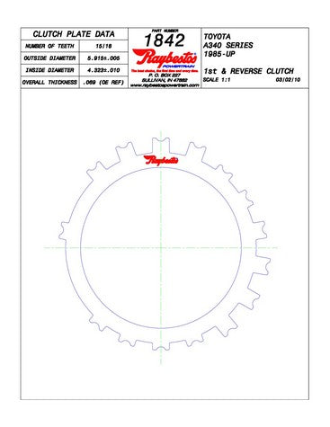 Steel Plates Raybestos Powertrain 511842