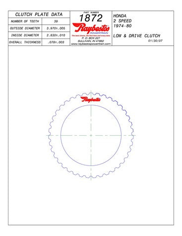 Steel Plates Raybestos Powertrain 511872
