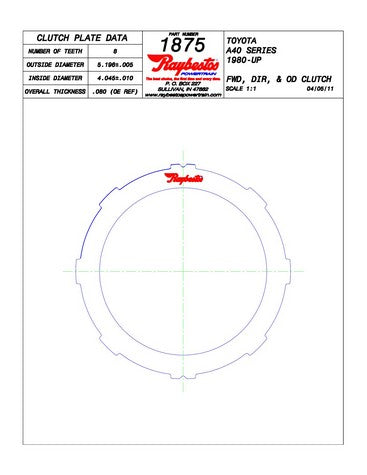 Steel Plates Raybestos Powertrain 511875