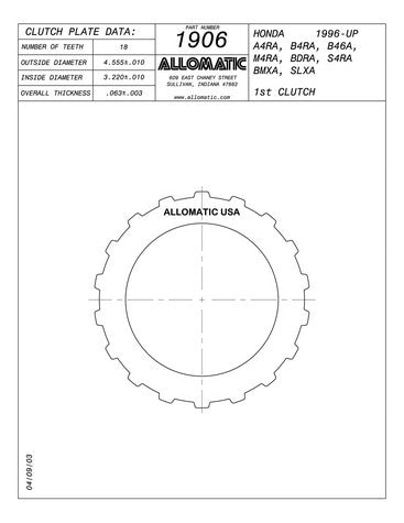 Steel Plates Raybestos Powertrain 511906