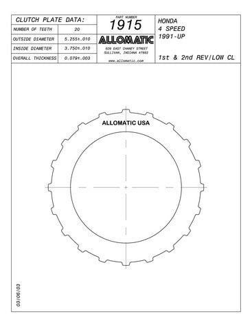 Steel Plates Raybestos Powertrain 511915