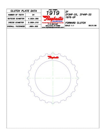 Steel Plates Raybestos Powertrain 511919