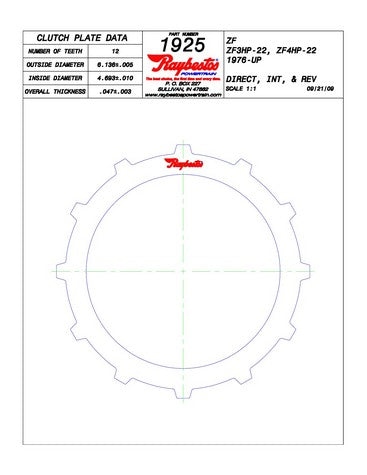 Steel Plates Raybestos Powertrain 511925
