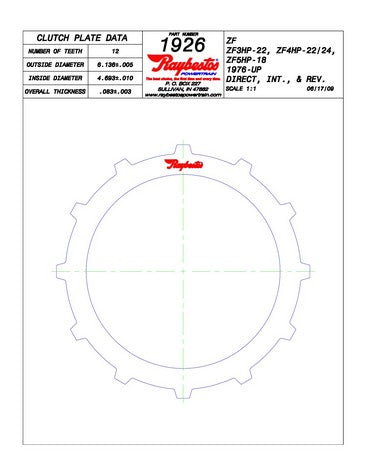 Steel Plates Raybestos Powertrain 511926