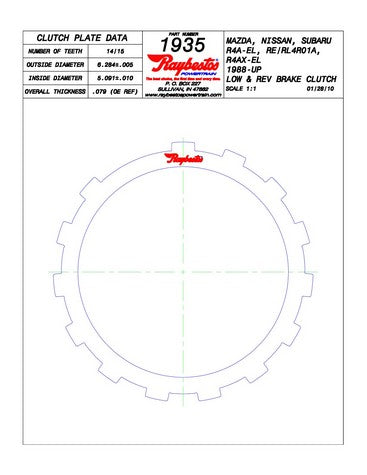 Steel Plates Raybestos Powertrain 511935