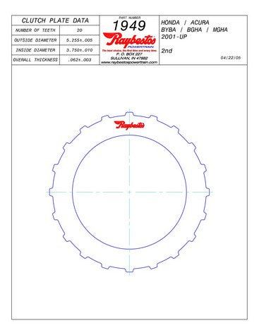 Steel Plates Raybestos Powertrain 511949
