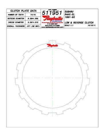 Steel Plates Raybestos Powertrain 511951
