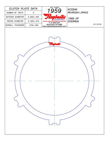 Steel Plates Raybestos Powertrain 511959