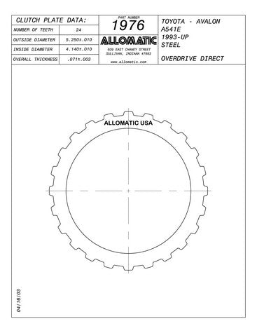 Steel Plates Raybestos Powertrain 511976