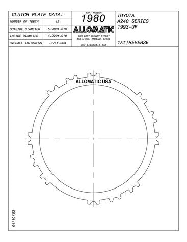 Steel Plates Raybestos Powertrain 511980