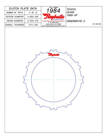 Steel Plates Raybestos Powertrain 511984