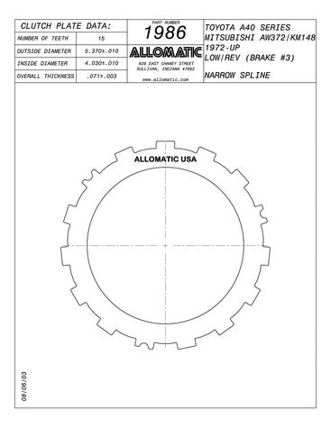 Steel Plates Raybestos Powertrain 511986