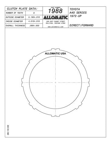 Steel Plates Raybestos Powertrain 511988