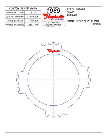 Steel Plates Raybestos Powertrain 511989