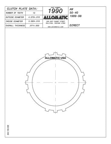 Steel Plates Raybestos Powertrain 511990