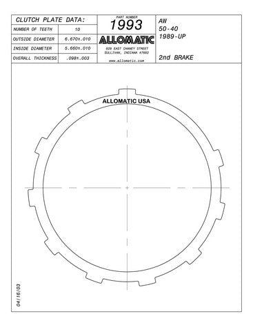 Steel Plates Raybestos Powertrain 511993