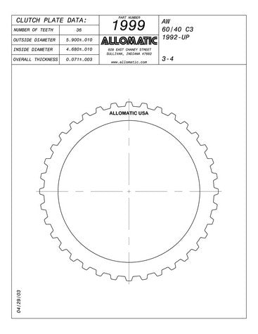 Steel Plates Raybestos Powertrain 511999