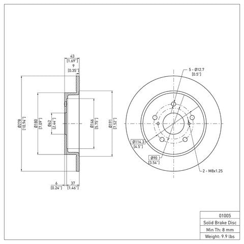 Disc Brake Rotor Dynamic Friction 600-01005