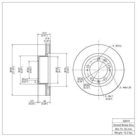 Disc Brake Rotor Dynamic Friction 600-02019
