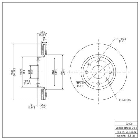 Disc Brake Rotor Dynamic Friction 600-03000