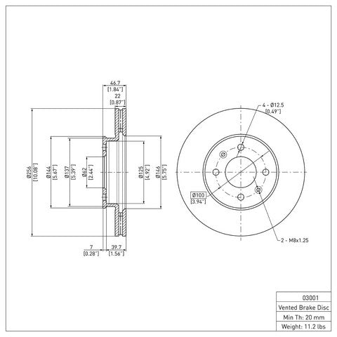 Disc Brake Rotor Dynamic Friction 600-03001