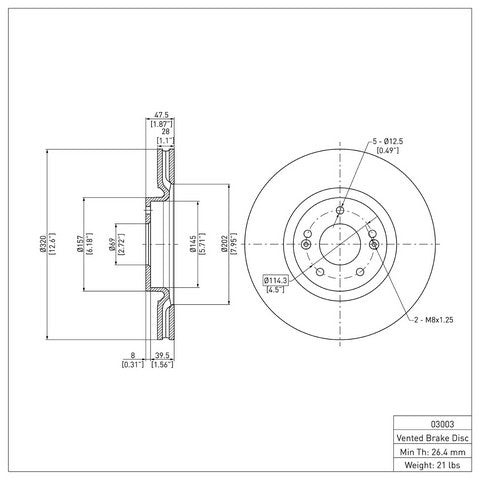 Disc Brake Rotor Dynamic Friction 600-03003