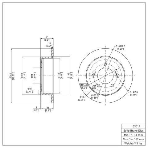 Disc Brake Rotor Dynamic Friction 600-03014