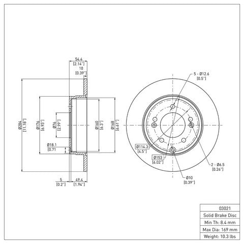 Disc Brake Rotor Dynamic Friction 600-03021