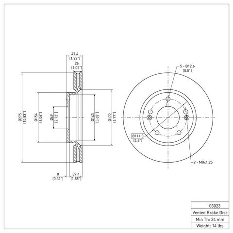 Disc Brake Rotor Dynamic Friction 600-03023