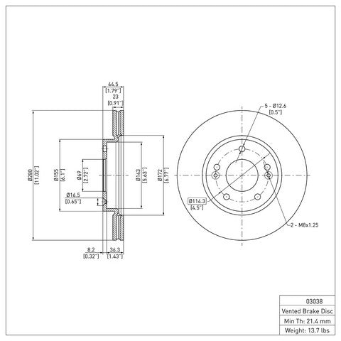 Disc Brake Rotor Dynamic Friction 600-03038