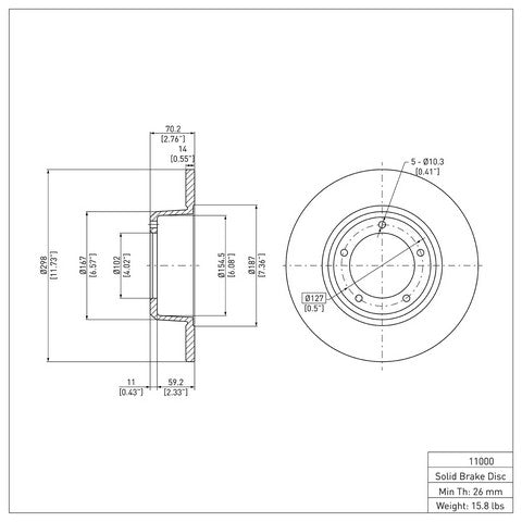 Disc Brake Rotor Dynamic Friction 600-11000