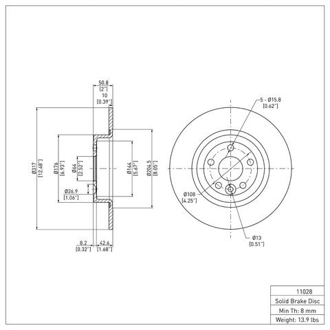 Disc Brake Rotor Dynamic Friction 600-11028