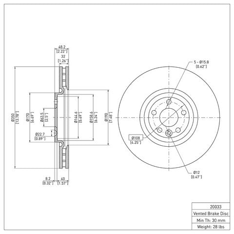 Disc Brake Rotor Dynamic Friction 600-20033