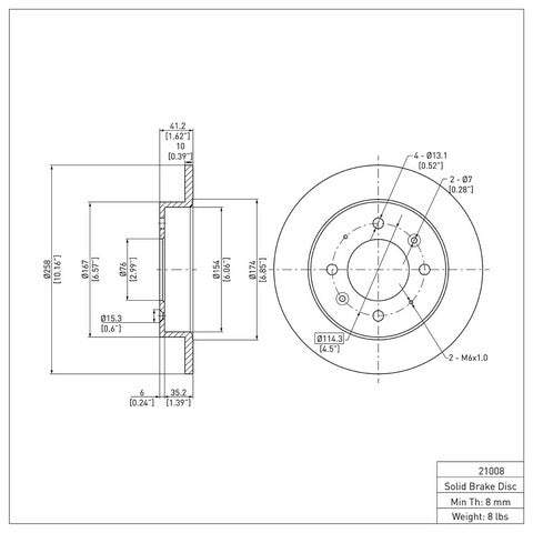 Disc Brake Rotor Dynamic Friction 600-21008