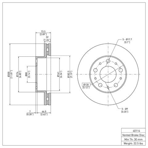 Disc Brake Rotor Dynamic Friction 600-40114