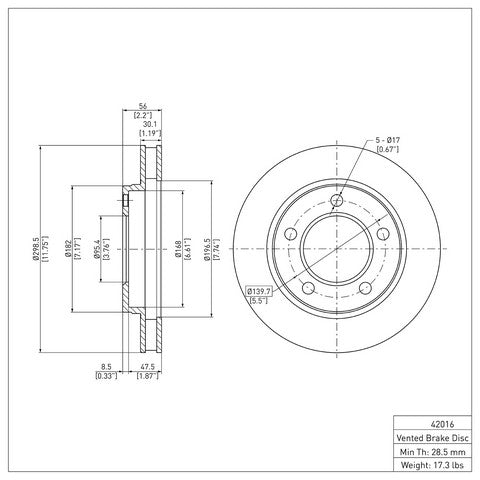 Disc Brake Rotor Dynamic Friction 600-42016