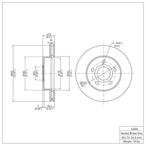 Disc Brake Rotor Dynamic Friction 600-42024