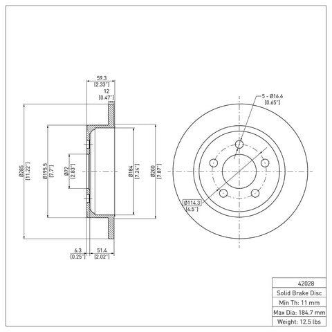 Disc Brake Rotor Dynamic Friction 600-42028