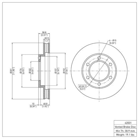 Disc Brake Rotor Dynamic Friction 600-42031