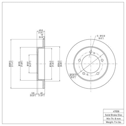Disc Brake Rotor Dynamic Friction 600-47058