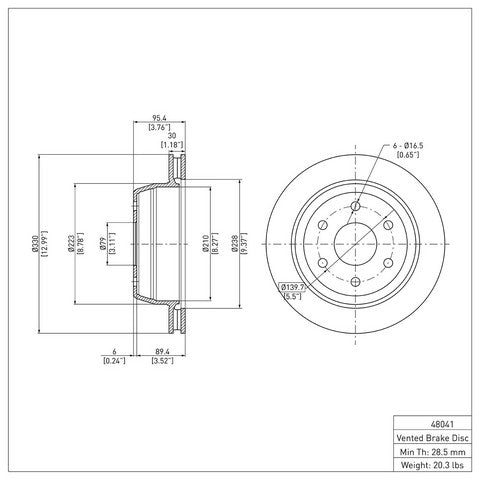 Disc Brake Rotor Dynamic Friction 600-48041