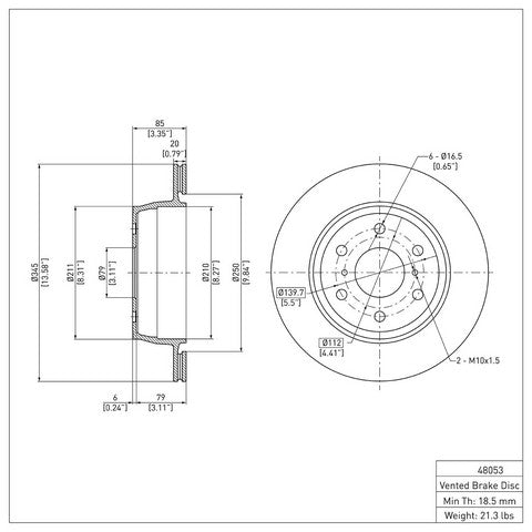 Disc Brake Rotor Dynamic Friction 600-48053