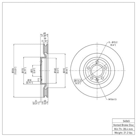 Disc Brake Rotor Dynamic Friction 600-54065