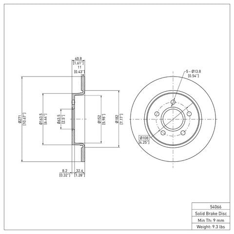 Disc Brake Rotor Dynamic Friction 600-54066