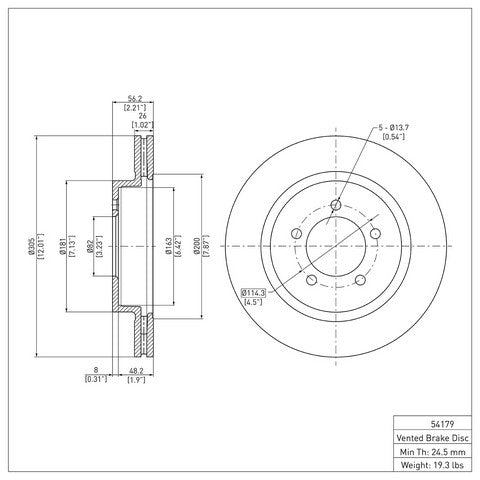 Disc Brake Rotor Dynamic Friction 600-54179