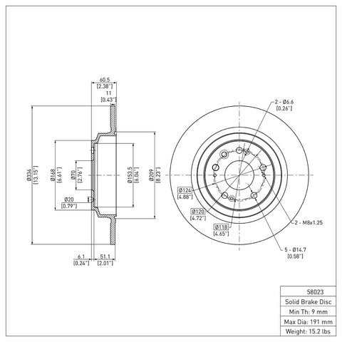 Disc Brake Rotor Dynamic Friction 600-58023