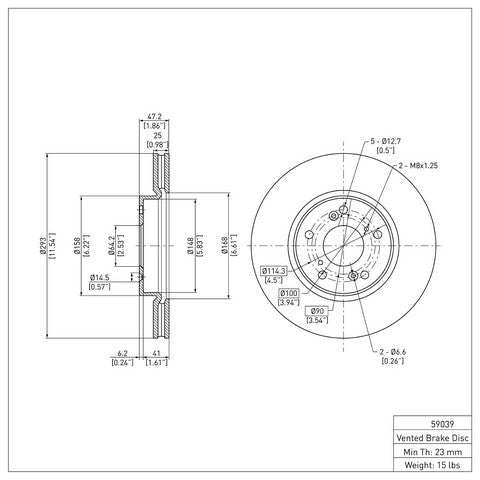 Disc Brake Rotor Dynamic Friction 600-59039