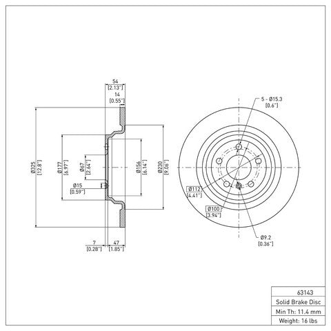 Disc Brake Rotor Dynamic Friction 600-63143