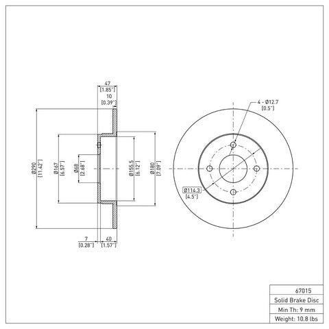 Disc Brake Rotor Dynamic Friction 600-67015